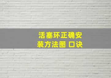 活塞环正确安装方法图 口诀